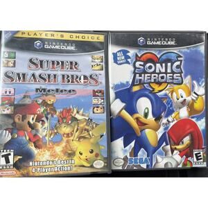 GameCube Bundle Sonic Heroes Super Smash Bros Melee Tested Complete W Manuals